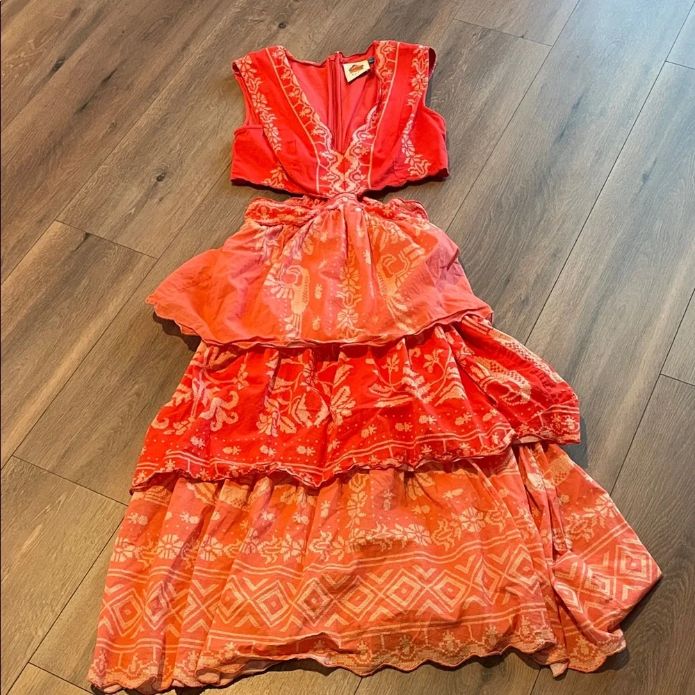 FARM Rio Coral Cutout Embroidered Midi Dress - Picture 3 of 7